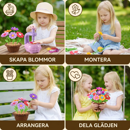 Barn Blomsterbukett Bastelset med Pressmaskin – DIY Kreativset för Flickor