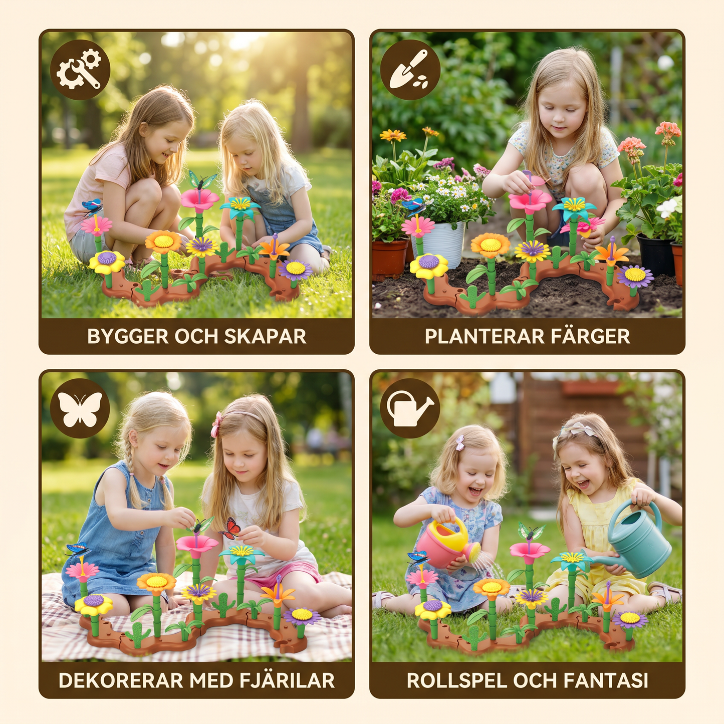 Blomsterträdgård Peggspel för Barn – Kreativ Planterings- och Lärleksak för Små Trädgårdsmästare