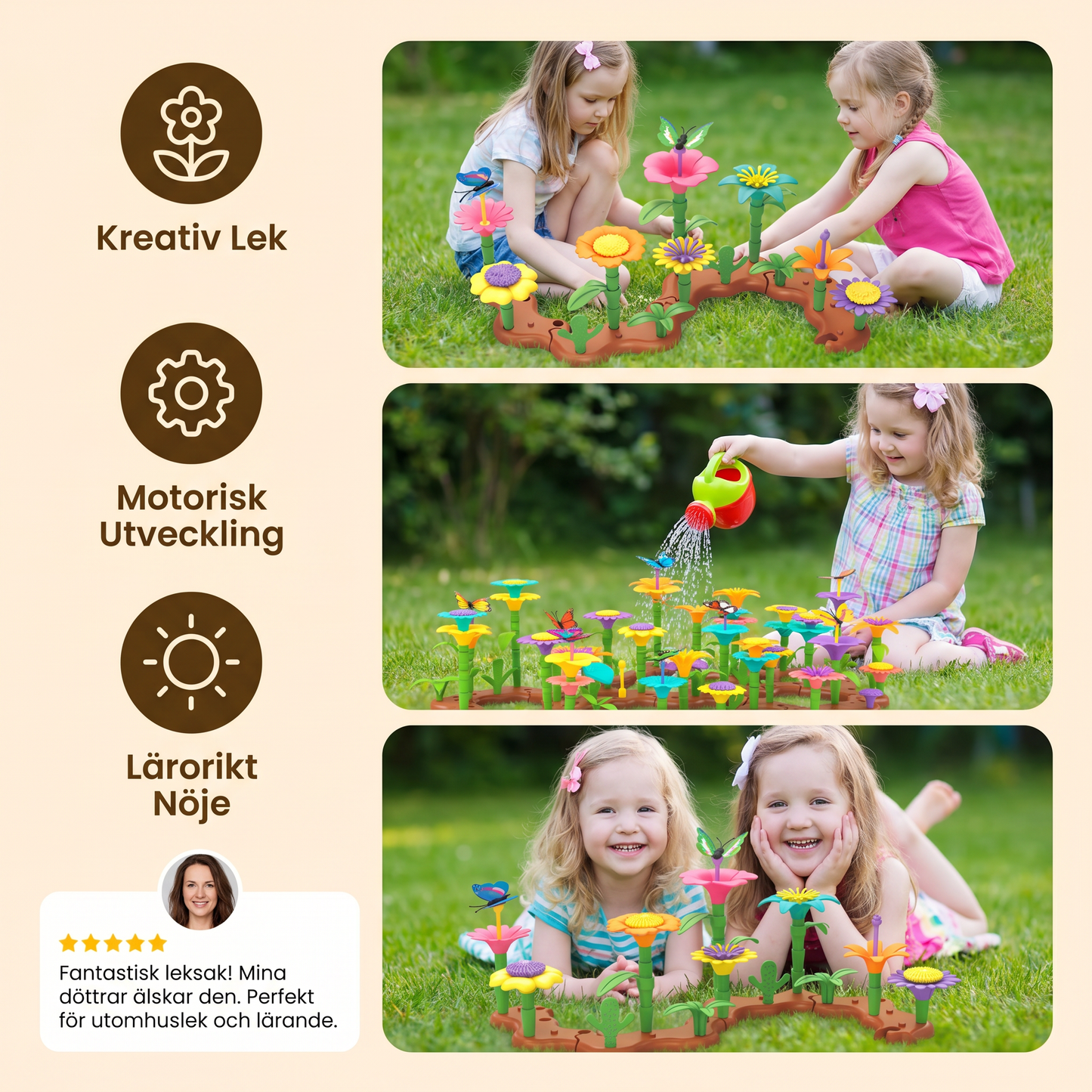 Blomsterträdgård Peggspel för Barn – Kreativ Planterings- och Lärleksak för Små Trädgårdsmästare