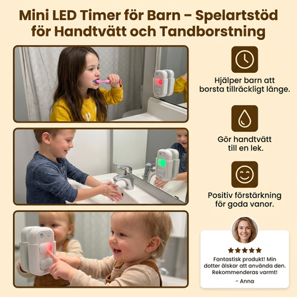 Mini LED Timer för Barn – Spelartstöd för Handtvätt och Tandborstning
