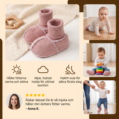 Fodrade Baby Vinter Strumpor Skor i Mocka Look
