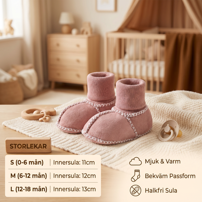 Fodrade Baby Vinter Strumpor Skor i Mocka Look