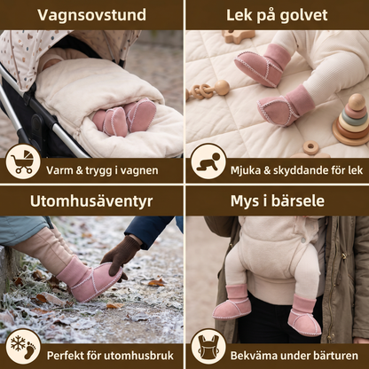 Fodrade Baby Vinter Strumpor Skor i Mocka Look