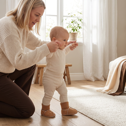 Fodrade Baby Vinter Strumpor Skor i Mocka Look
