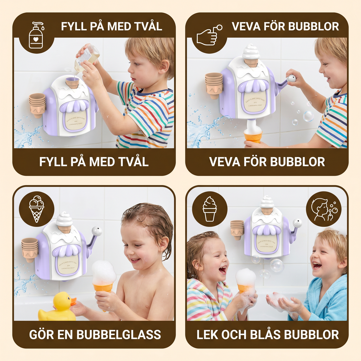 Ismaskin Baby Badsleksak med Bubbles