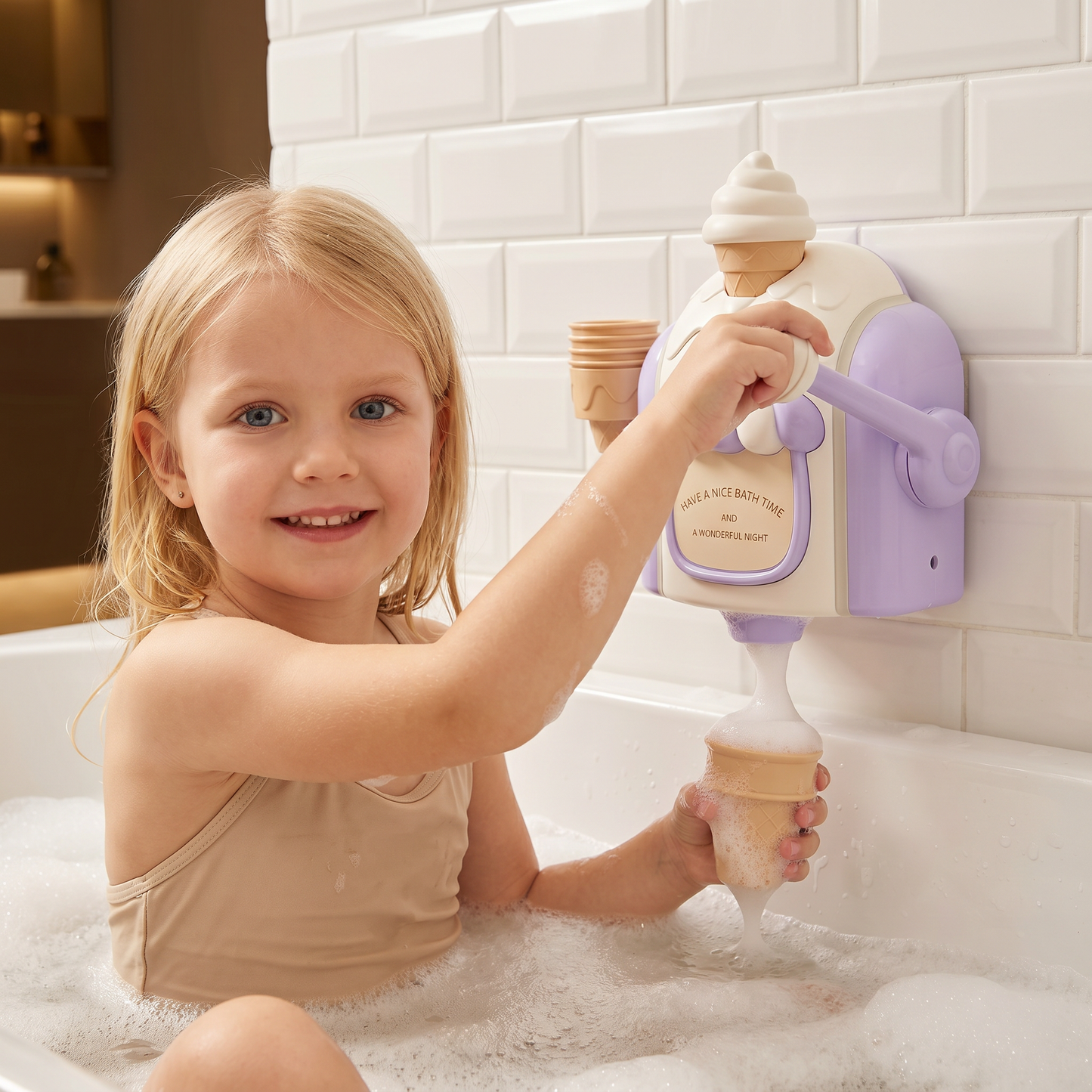 Ismaskin Baby Badsleksak med Bubbles