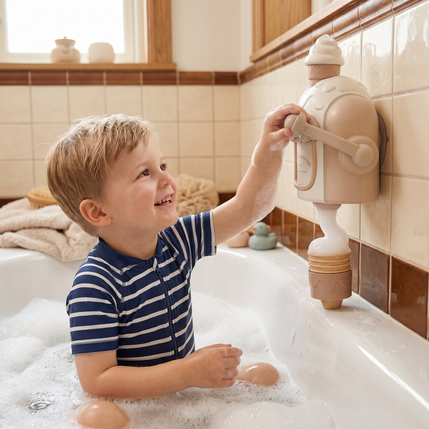 Ismaskin Baby Badsleksak med Bubbles