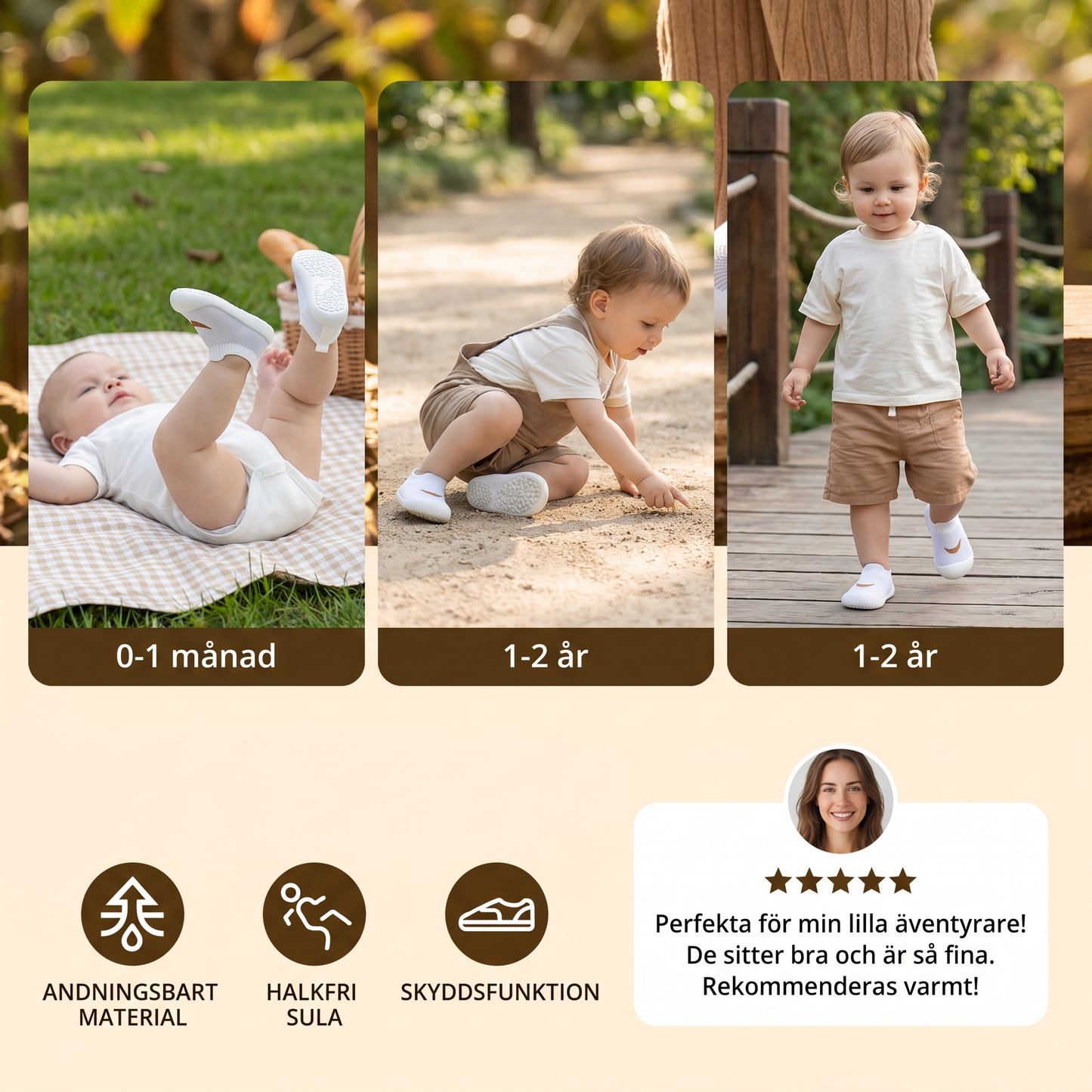Sommar Babyskor med Halkfri Sula och Andningsbart Material