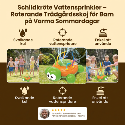 Schildkröte Vattensprinkler – Roternade Trädgårdsskoj för Barn på Varma Sommardagar