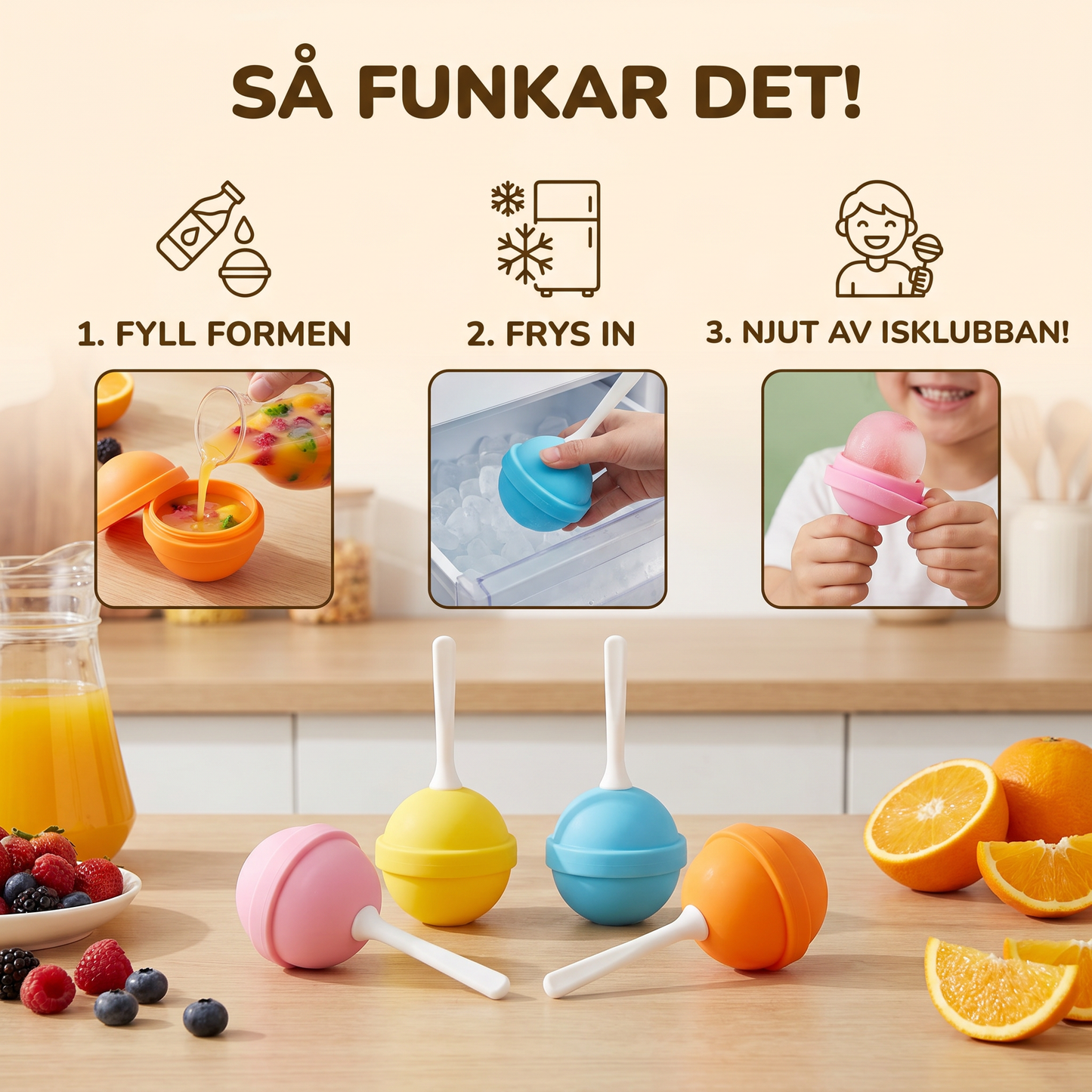 Lollipop-Isformar – 4-Pack