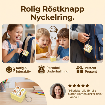 Rolig Röstknapp Nyckelring Leksak med Interaktiva Ljudeffekter
