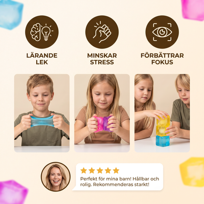 Cube Squishy Stressboll – Mjuk Gel-Fidgetleksak För Sinnena