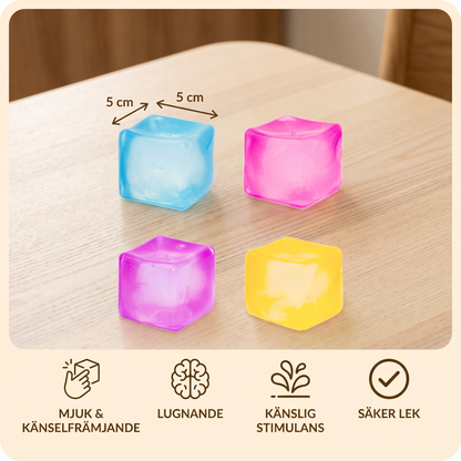 Cube Squishy Stressboll – Mjuk Gel-Fidgetleksak För Sinnena