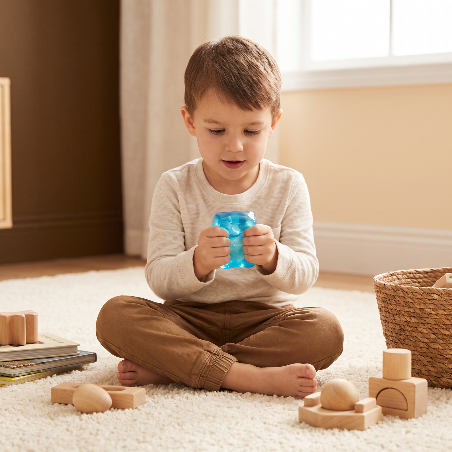 Cube Squishy Stressboll – Mjuk Gel-Fidgetleksak För Sinnena