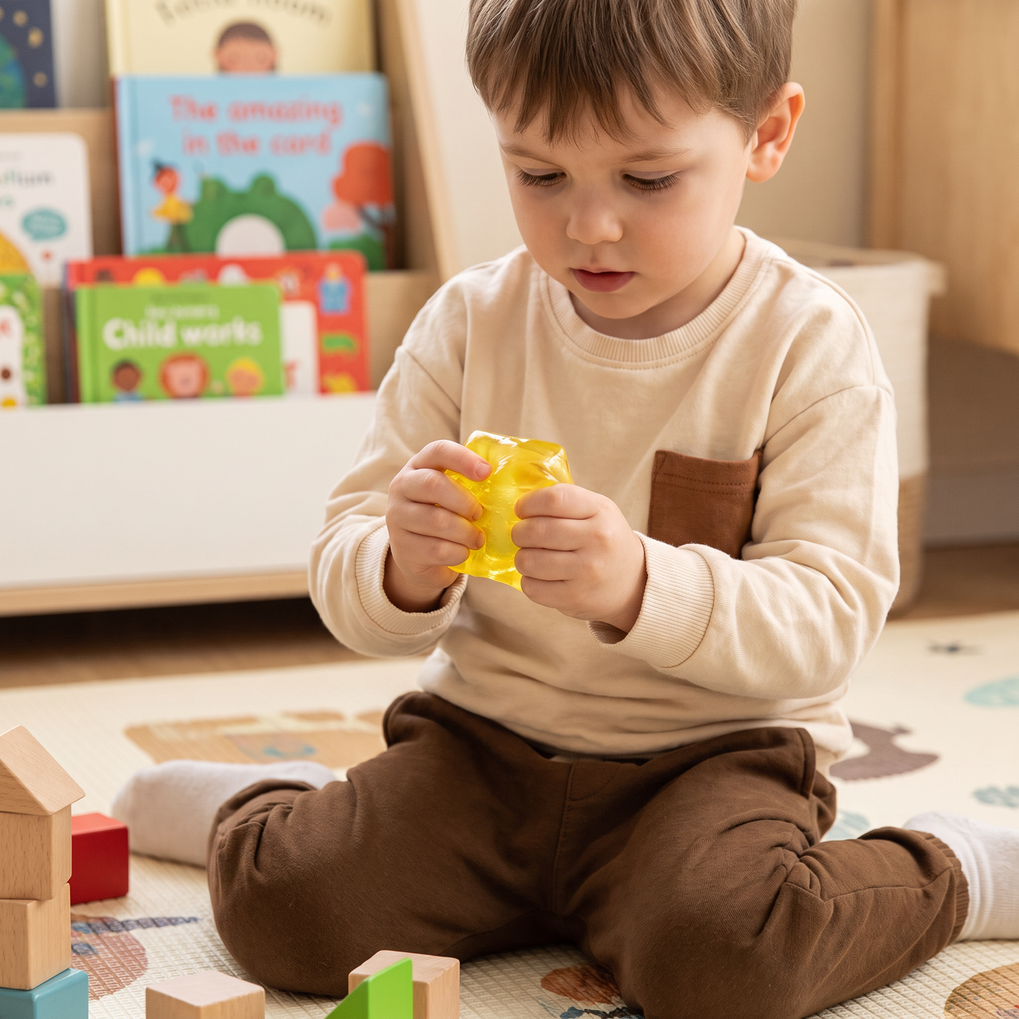 Cube Squishy Stressboll – Mjuk Gel-Fidgetleksak För Sinnena