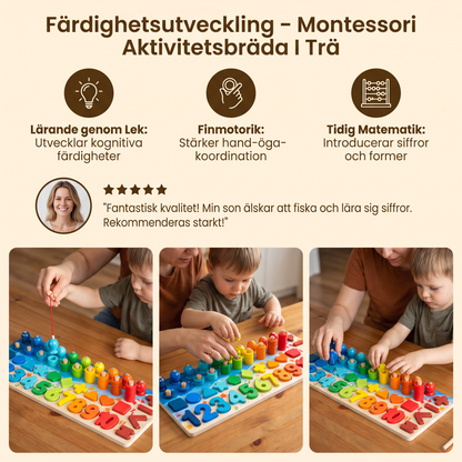 Färdighetsutveckling – Montessori Aktivitetsbräda I Trä