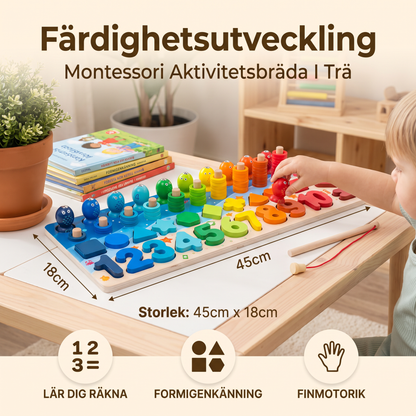 Färdighetsutveckling – Montessori Aktivitetsbräda I Trä