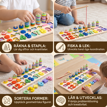 Färdighetsutveckling – Montessori Aktivitetsbräda I Trä