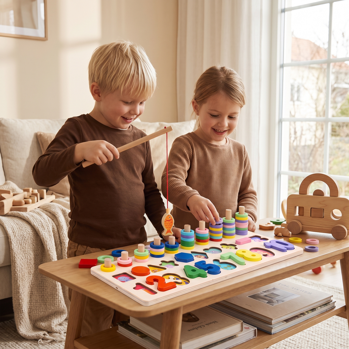 Färdighetsutveckling – Montessori Aktivitetsbräda I Trä