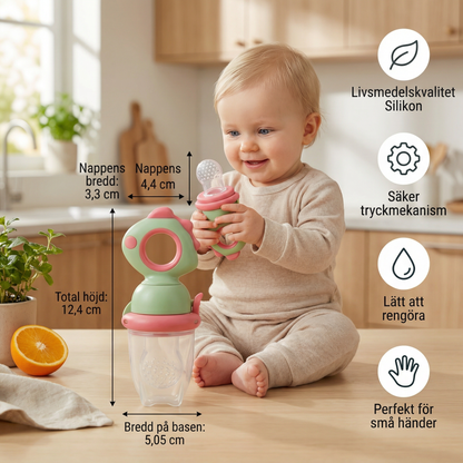 Baby-fruktmatare – Silikonbitring med tryckmekanism