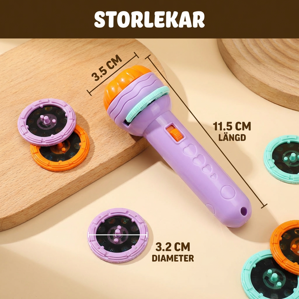 Projektorficklampa för Barn – Sagoprojektor för Lärande och Rolig Lek