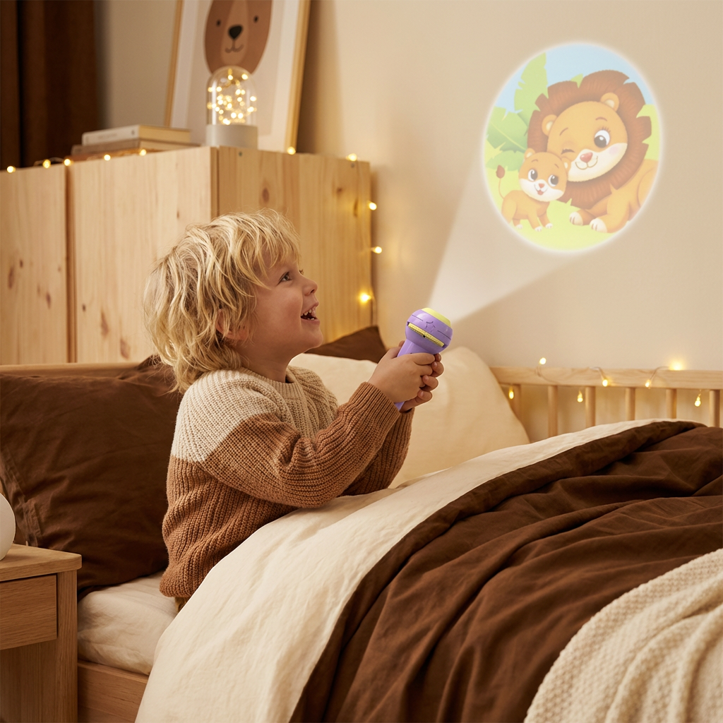 Projektorficklampa för Barn – Sagoprojektor för Lärande och Rolig Lek