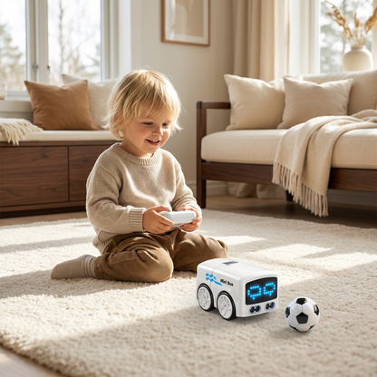 Smart RC Mini Bus Leksak – Geststyrning Ljusupplyst Tecknad Bil för Barn