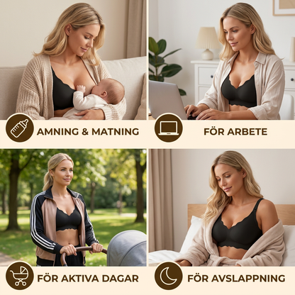 Sömlös Amnings- & Gravid-BH – Trådlös, Stödjande och Bekväm med Push-Up-Effekt