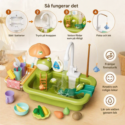 Barnens Lekköksdisk med Rinnande Vatten och Fiskespel