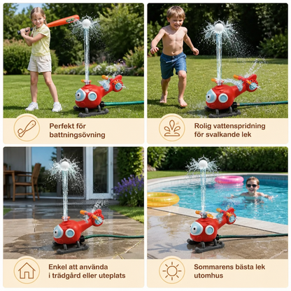 Barnens Baseball Helikopter Vattensprinkler för Utomhus Sommarlek