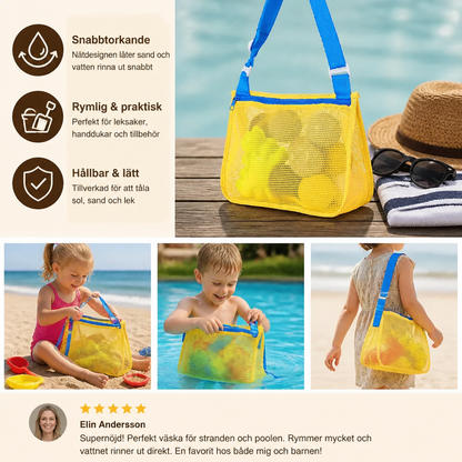 Barns nätväska för strand och pool för leksaker och tillbehör