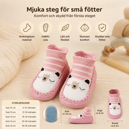 Andningsbara Strumpskor för Baby – Halkfria Gångstrumpor med Mjuk Sula för Spädbarn och Småbarn