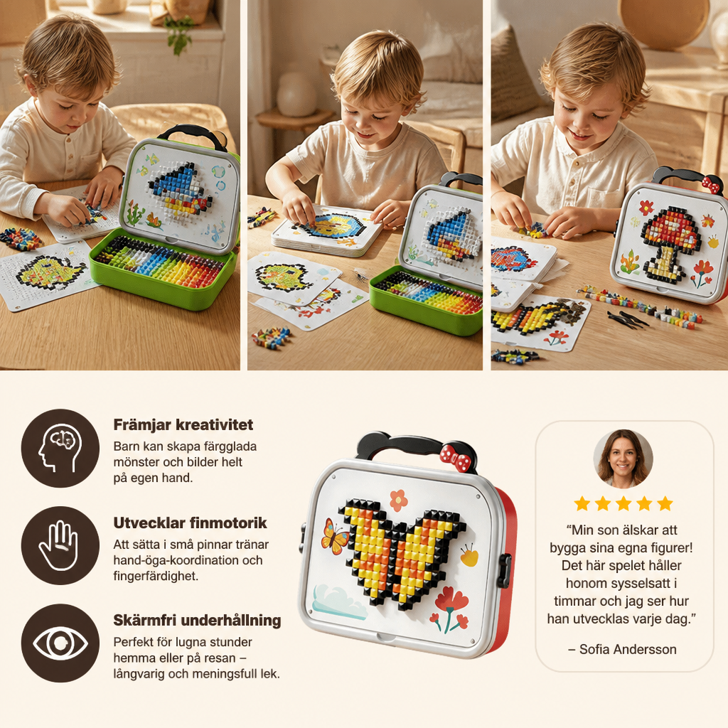Montessori Mosaikpussel med Svamppiggar för Barn