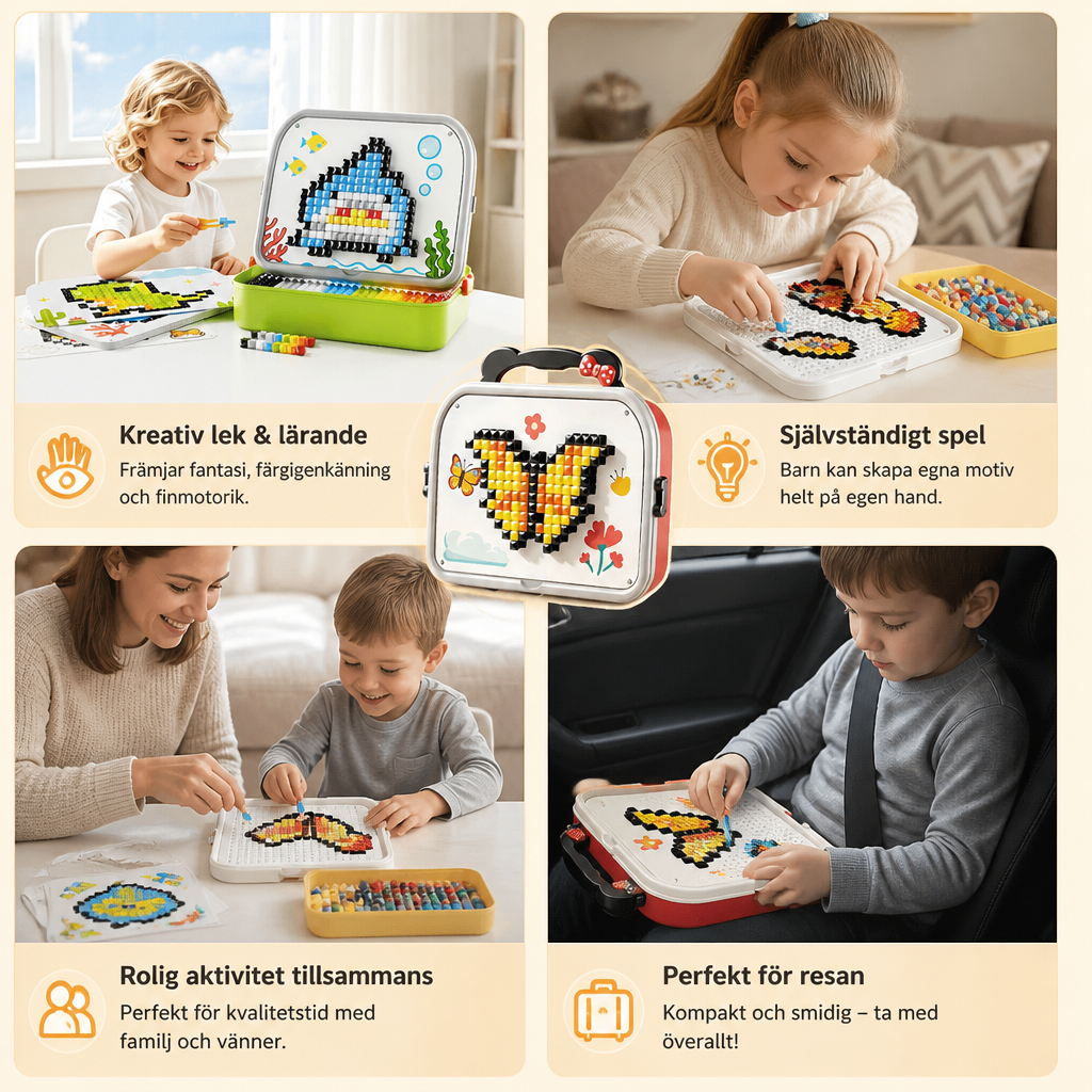 Montessori Mosaikpussel med Svamppiggar för Barn
