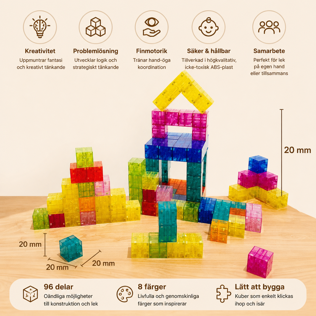 Montessori Kubbyggsats För Barn