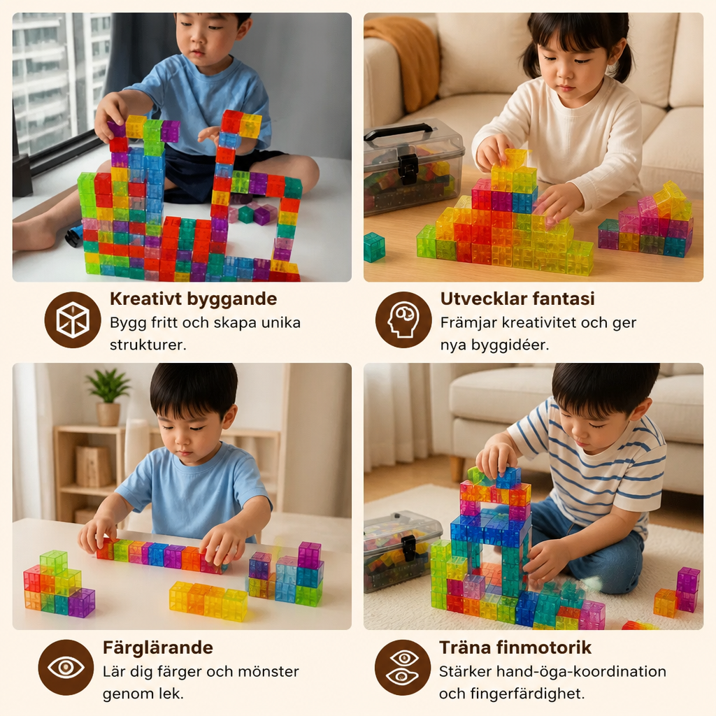 Montessori Kubbyggsats För Barn