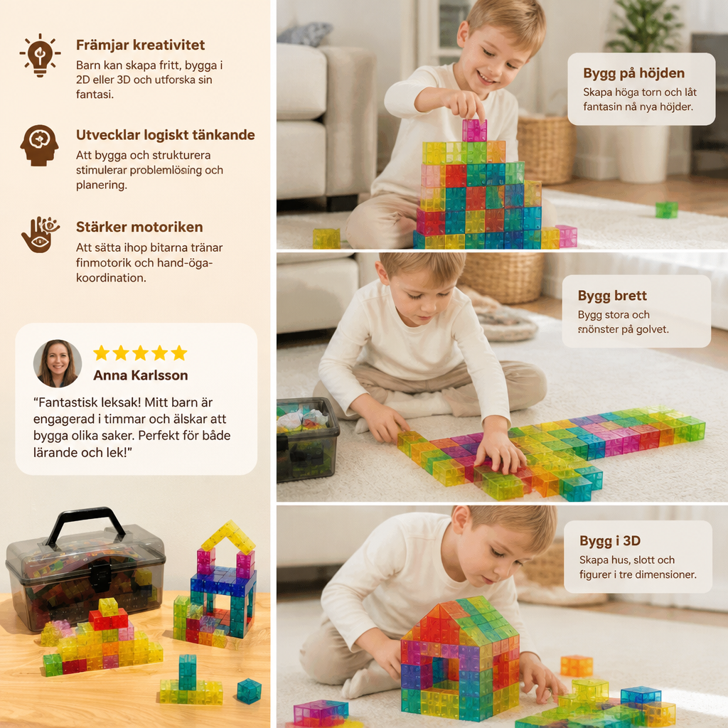 Montessori Kubbyggsats För Barn