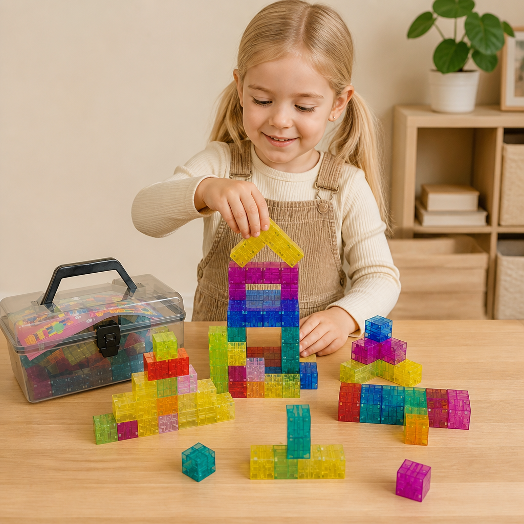 Montessori Kubbyggsats För Barn
