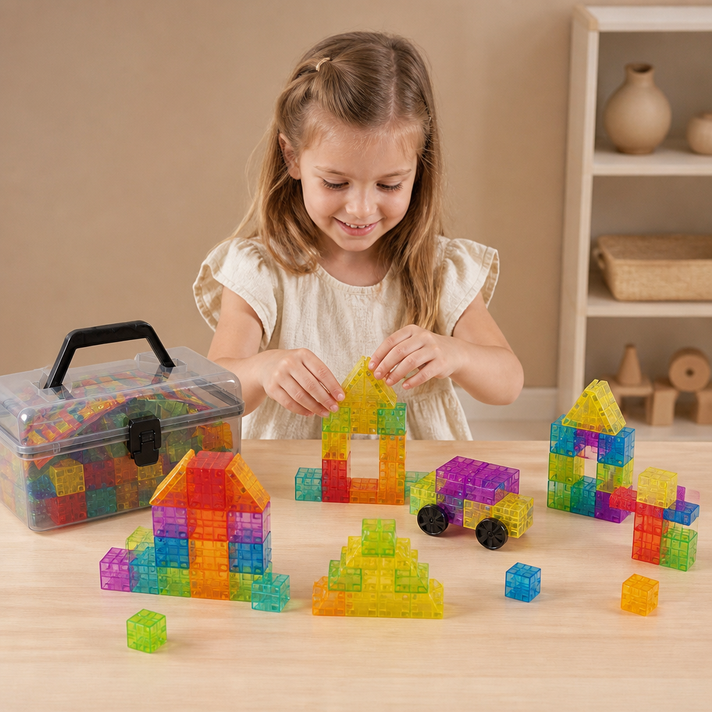 Montessori Kubbyggsats För Barn