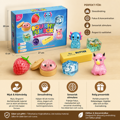 Premiumset med Mjuka Squishy Fidgetleksaker – 8 Sensoriska Leksaker