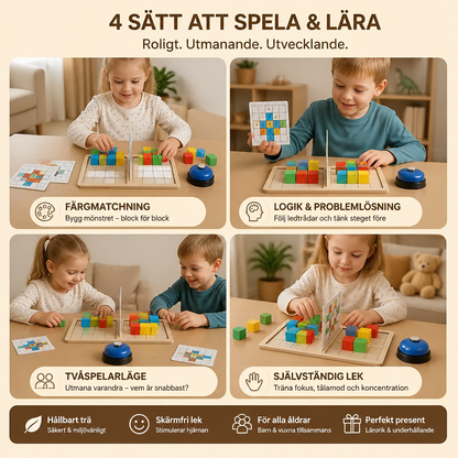 3D-Pusselspel med Byggklossar för Färgmatchning