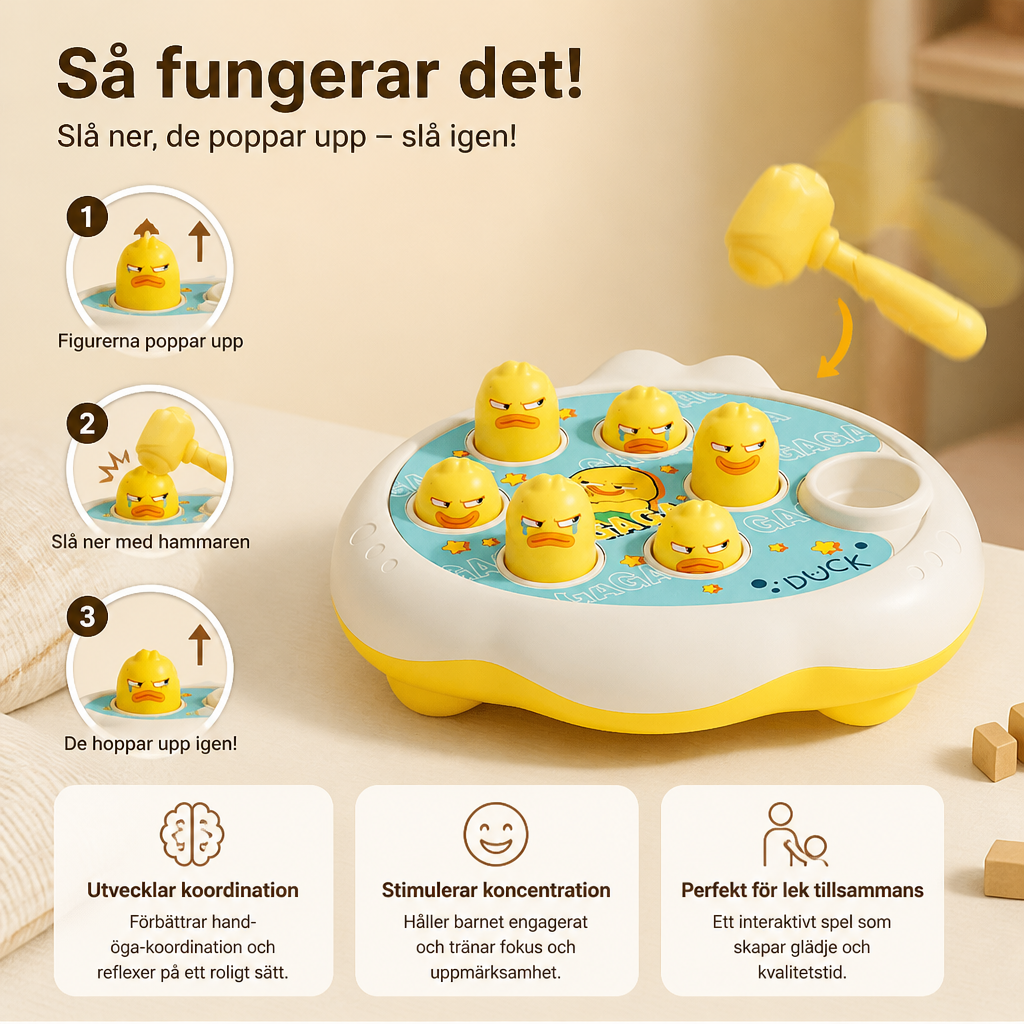 Pop Up Djurspel med Hammare för Barn