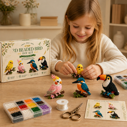 DIY-set för 3D-pärldjur – Skapa Miniatyrfigurer med Pärlor för Nybörjare