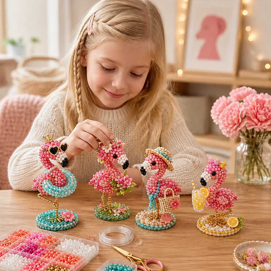 DIY-set för 3D-pärldjur – Skapa Miniatyrfigurer med Pärlor för Nybörjare