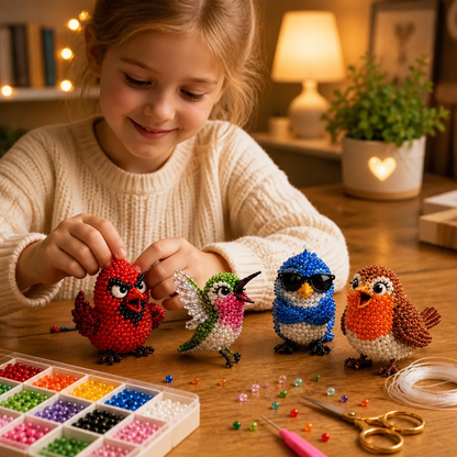 DIY-set för 3D-pärldjur – Skapa Miniatyrfigurer med Pärlor för Nybörjare
