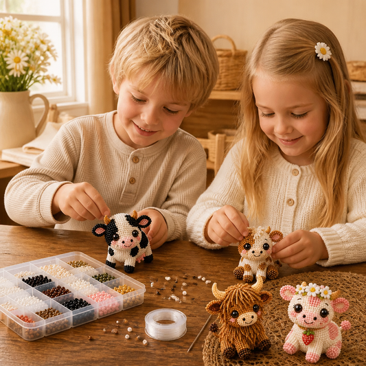 DIY-set för 3D-pärldjur – Skapa Miniatyrfigurer med Pärlor för Nybörjare