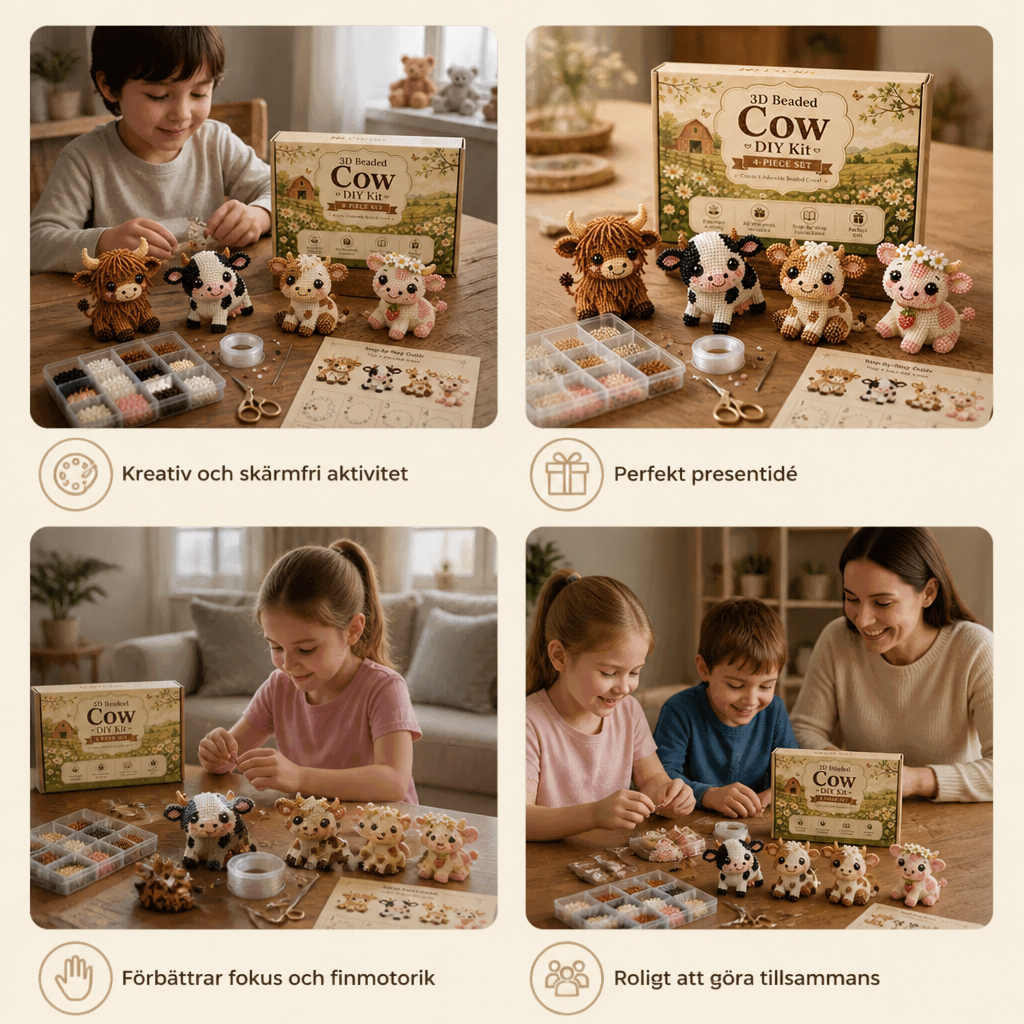 DIY-set för 3D-pärldjur – Skapa Miniatyrfigurer med Pärlor för Nybörjare