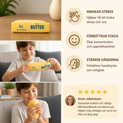 Jumbo Squishy Butter Stick – Långsamt Återfjädrande Stressboll och Sensorisk Fidgetleksak