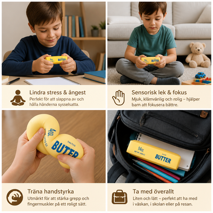 Jumbo Squishy Butter Stick – Långsamt Återfjädrande Stressboll och Sensorisk Fidgetleksak