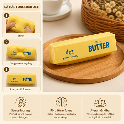 Jumbo Squishy Butter Stick – Långsamt Återfjädrande Stressboll och Sensorisk Fidgetleksak